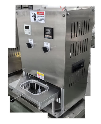 Αγορά Ημι αυτόματη συσκευή σφράγισης δοχείων μεσημεριανού γεύματος από φύλλο αλουμινίου για εμπορικά προμαγειρεμένα γεύματα σνακ επιδόρπια online manufacture